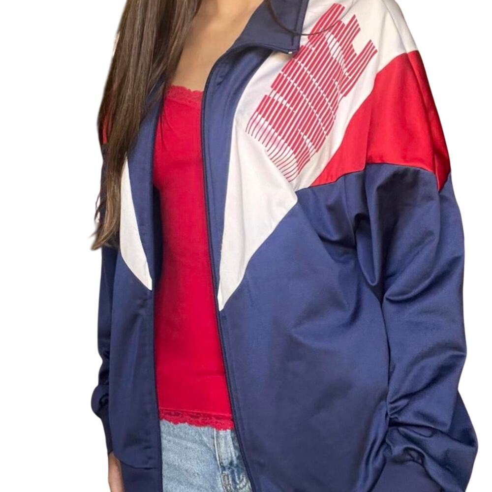 Vintage Nike Womens Track Jacket Red White Blue Zip Up